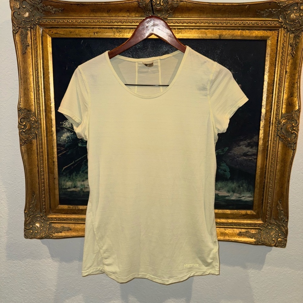 Marmot Butter Yellow Quick Dry Stretch Performance Short Sleeve Tee Gorpcore M